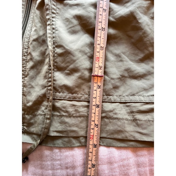 J.Jill Hooded Anorak Jacket Olive Green Drawstring Waist Utility Pockets Small - Picture 7 of 9